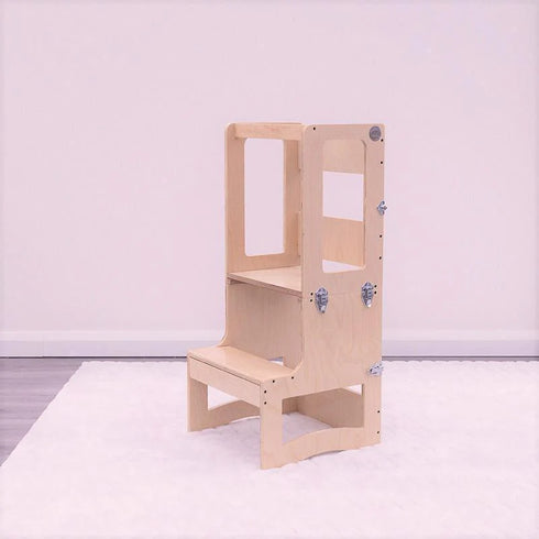 MY HAPPY HELPERS  - TAVOLO - Convertible Learning Tower - Tower to Table - Varnished Birch